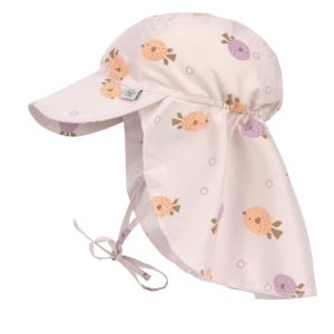 Chapeau Bébé (anti-UV & protège nuque) – Poisson, rose clair 7-18mois.