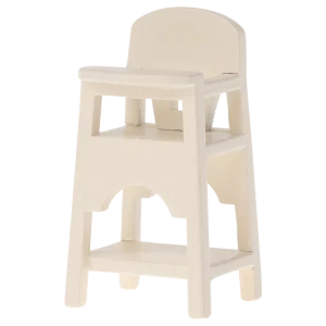 Maileg Chaise haute, Souris – Blanc cassé.