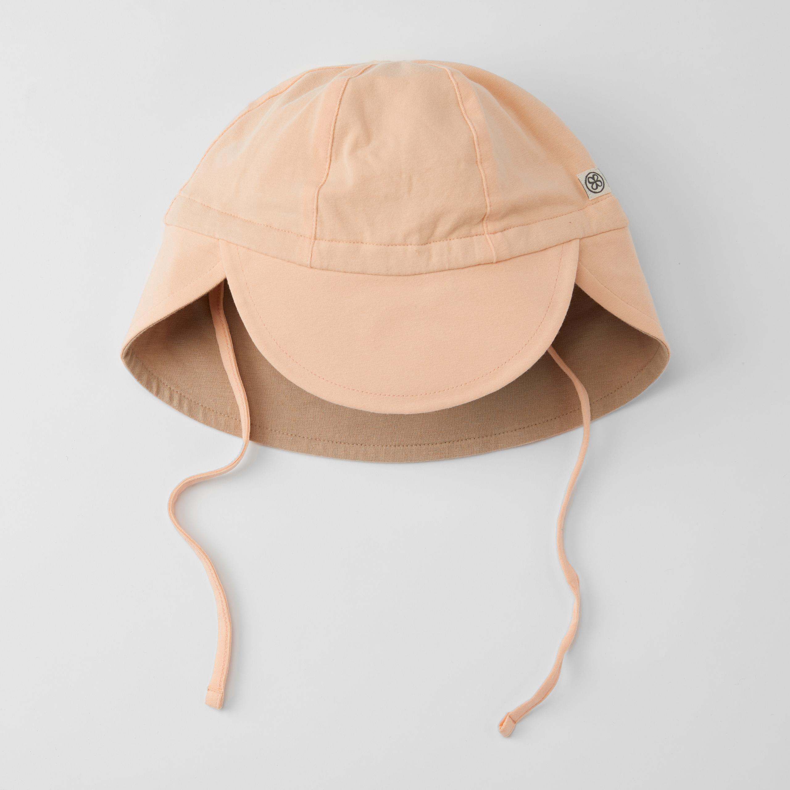 Chapeaux de soleil réversibles UPF 50+ pêche /sable – Cloby. 3 tailles différentes.