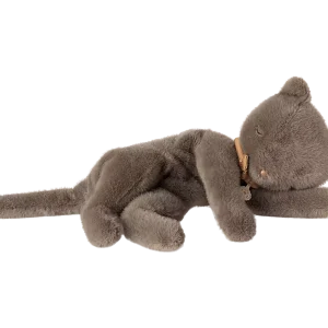 Maileg Peluche chaton endormi, Medium – Gris.