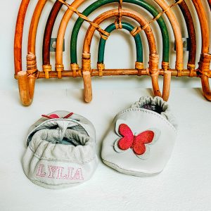 Chaussons Bébé Papillon | Cuir souple à personnaliser