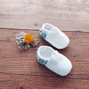 Chaussons Bébé Coton Eventails Japonais à personnaliser
