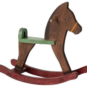 Maileg Cheval à bascule, Souris – Marron « dark brown ».