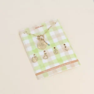 Cartelette WITH LOVE Collier et 6 pendentifs (médaillon éclipse, lune et soleil et pierres naturelles).