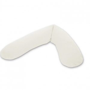 Coussin d&rsquo;allaitement 190 x 40cm avec housse en coton finement tricoté – crème.