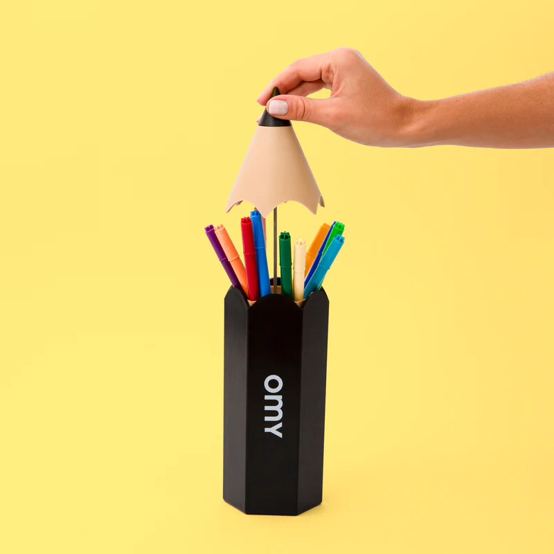 Pencil Box – Pot à crayons géant noir + Feutres ultralavables – Omy. – Image 4