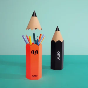 Pencil Box – Pot à crayons géant orange néon – Omy.
