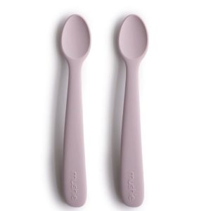 Mushie duo de cuillères en silicone Lilas.