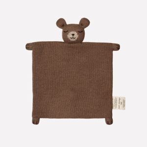 Doudou plat tricoté ourson | Main Sauvage.