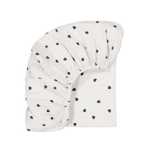 Rose in april: drap housse coeur noir 60x 120 cm ou 70 x 140 cm.