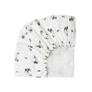 Rose in april: drap housse faon écru 60 x 120 cm ou 70 x 140 cm.