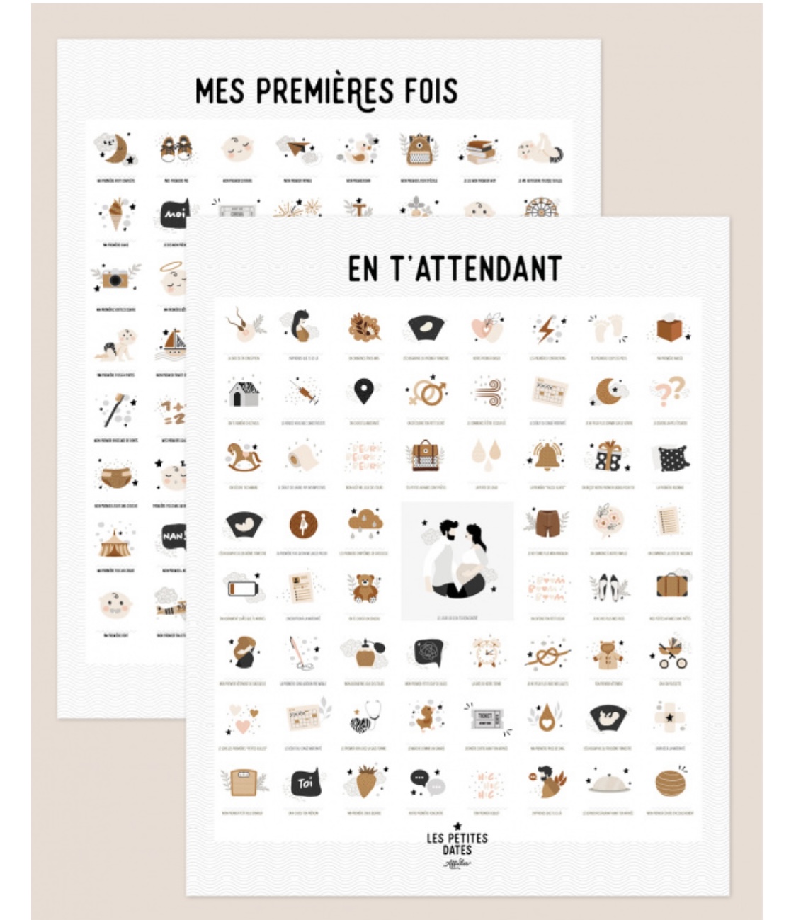 Affiches Pack Duo « EN T’ATTENDANT » + « MES PREMIÈRES FOIS ».