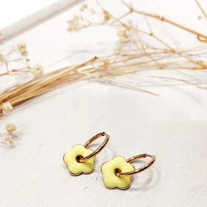 Boucles d’oreilles fleur (jaune).