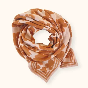 Apaches Collections – Big Foulard Latika « Flora Bold » Orange.