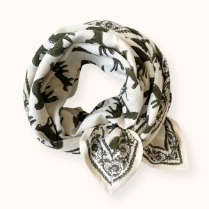 Apaches Collections – Big Foulard Latika « Bengale » Eucalyptus.