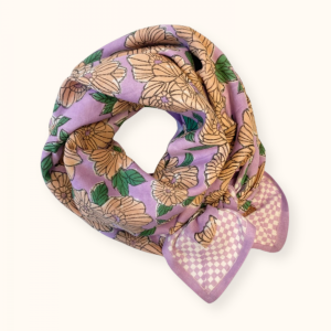 Apaches Collections – Big Foulard Latika « Bloom » Lavande.