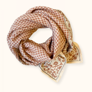 Apaches Collections – Big Foulard Latika « Mosaïc » Terracotta.