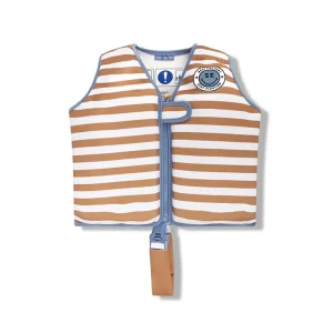 Gilet de sauvetage rayé marron/blanc 2-3 ans.