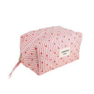 Trousse (grande) AMOUR et 3 coeurs – Coeur rouge.