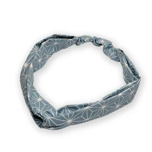 Headband adulte coton brillant bleu