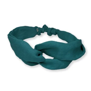 Headband adulte lin génieux bleu pétrole