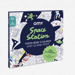 Poster géant à colorier+ stickers – Space station