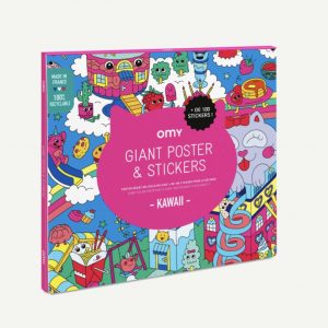Poster géant avec 100 stickers- Kawaii