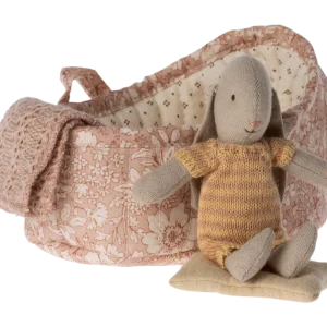 Maileg Lapin Bunny en couffin, Micro – Jaune.