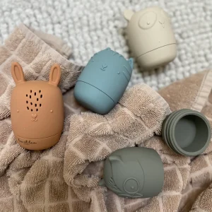 Jouet de bain coloris naturel, lot de 4.