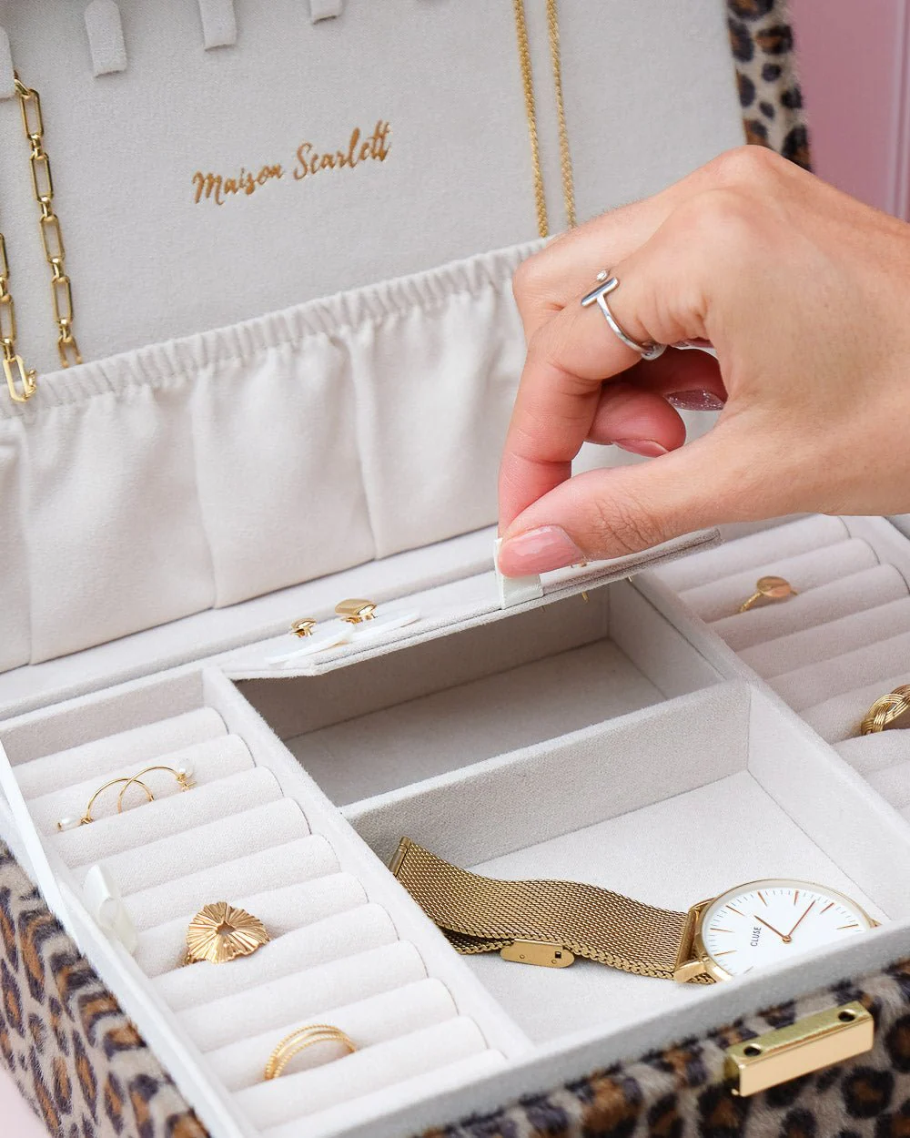 Boîte à bijoux Louise en léopard. – Image 3