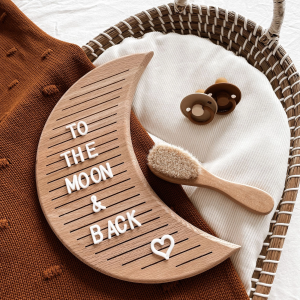 Tableau à message en bois – Lune.