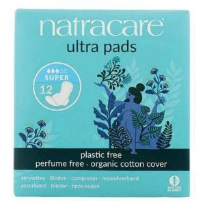 Serviettes naturelles ultras pads super NATRACARE 12 unités