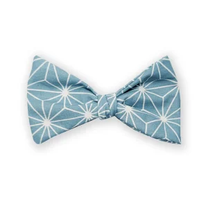 Noeud papillon adulte coton brillant bleu