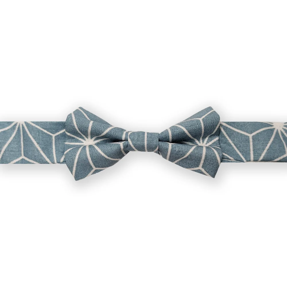Noeud papillon enfant coton brillant bleu