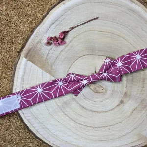 Noeud papillon enfant coton brillant rose