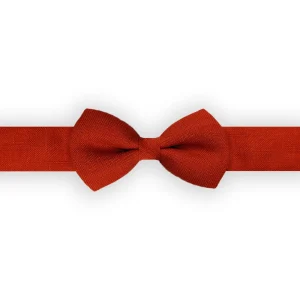 Noeud papillon enfant lin contournable terracotta