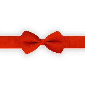 Noeud papillon enfant lin pertinent rouille