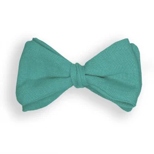 Noeud papillon adulte lin prévisible bleu lagon