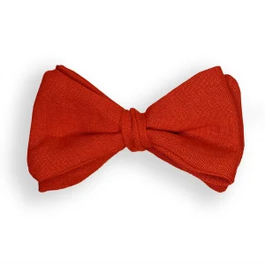 Noeud papillon adulte lin pertinent rouille