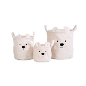 PANIERS TEDDY SET DE 3 – ECRU.