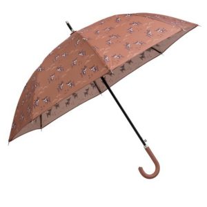 Parapluie enfant marron, motifs faons.