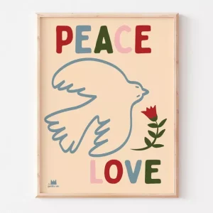 Affiche A3 -Peace and love.