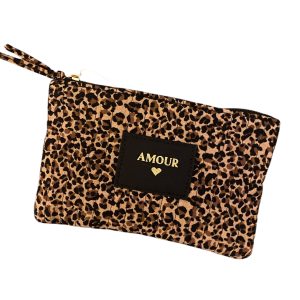 Petite pochette Léopard « amour ».