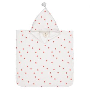 Rose in april: poncho de bain coeur rouge 1- 3 ans.