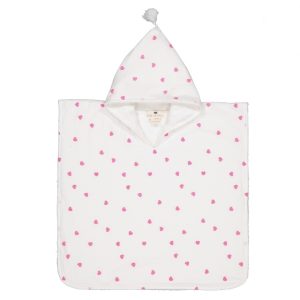 Rose in april: poncho de bain coeur rose fluo 1- 3 ans.
