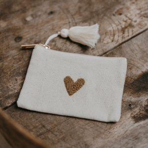 Porte-monnaie Love beige – Zakuw.