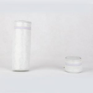 Porte sucette + porte biberon Blanc Argent