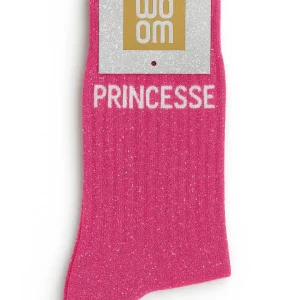 Chaussettes à Paillettes « Princesse » Fuschia – Taille 36-40.