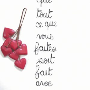 Message Personnalisé en Fil de fer – Mural ou Suspendu