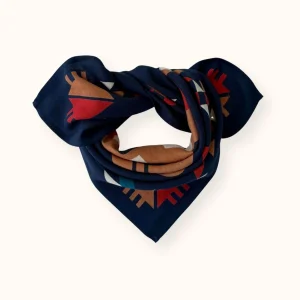 Apaches Collections – Small Foulard Manika « Rajah » Navy.